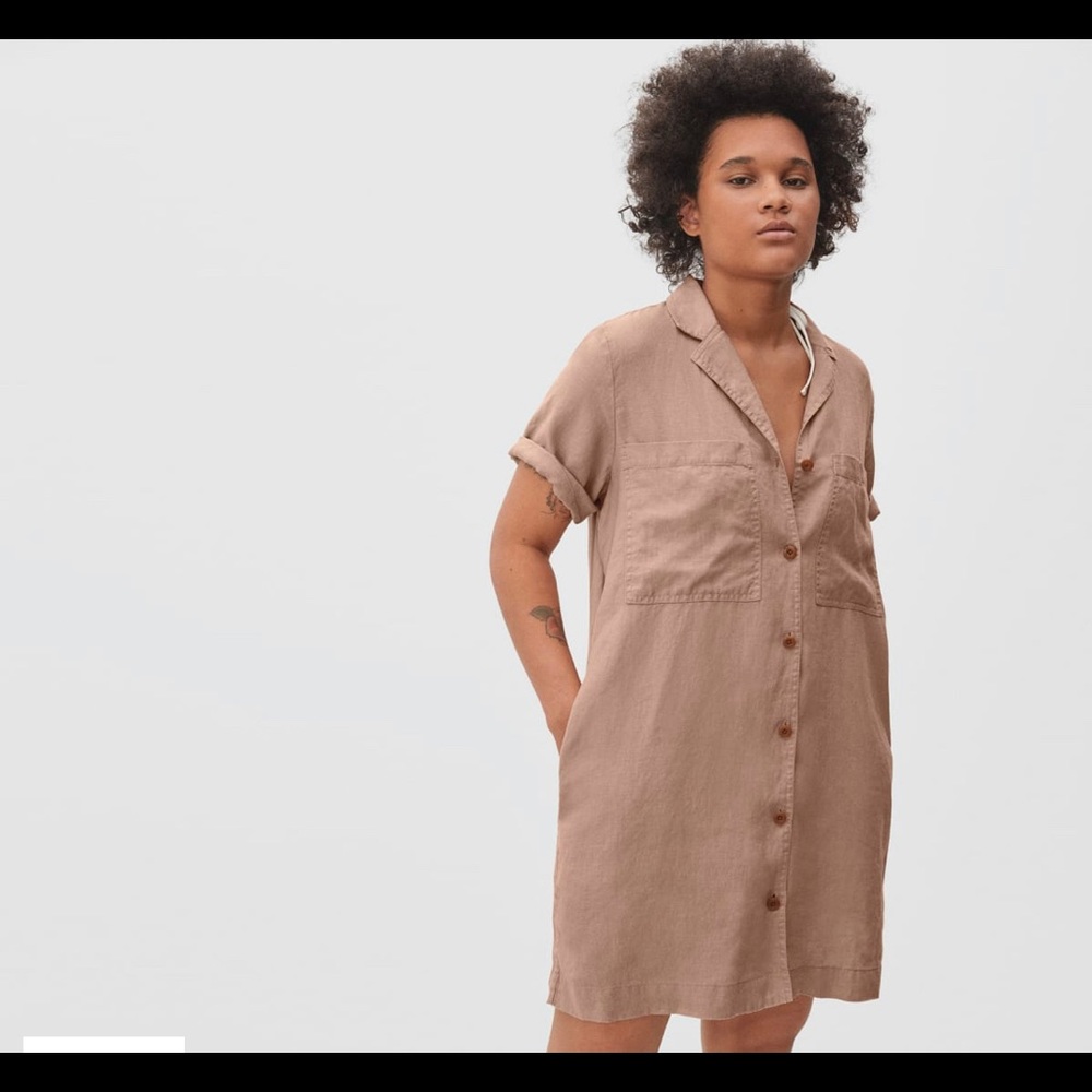 Everlane linen workwear dress (M)